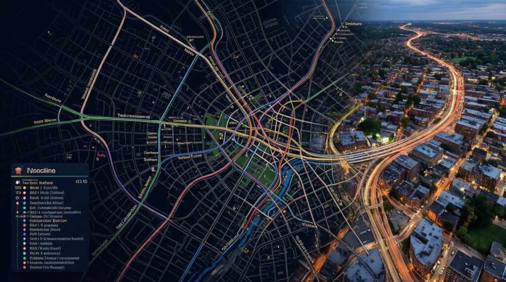 Изменения в работе наземного транспорта ночью: новые ночные маршруты и интервалы - иллюстрация