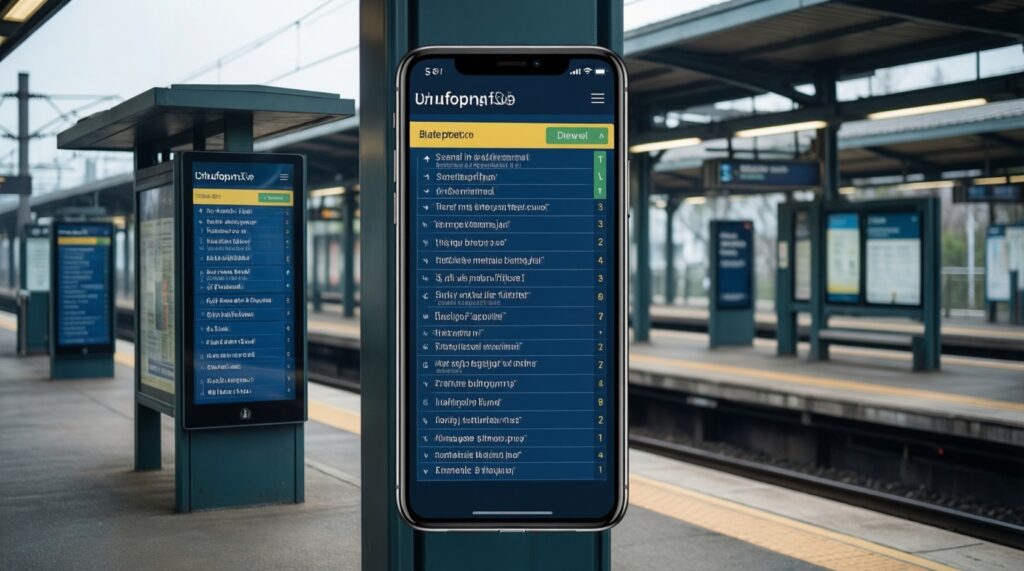 Цифровые сервисы для пассажиров: обновления приложений, навигации и онлайн-табло - иллюстрация