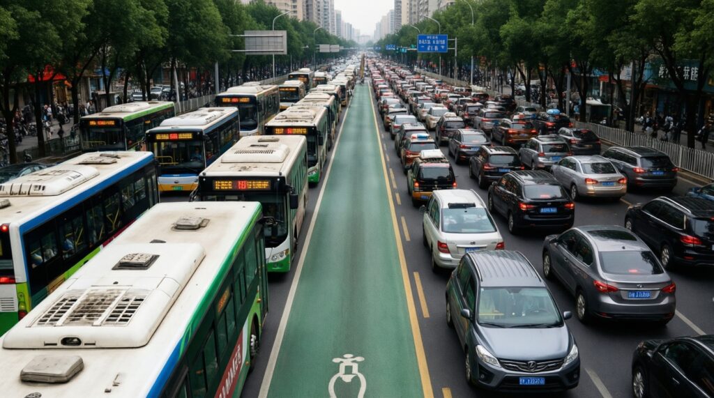 Выделенные полосы для общественного транспорта: где появятся новые и как это влияет на пробки - иллюстрация